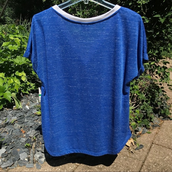 Material Girl Lace up V-neck “LA” Bling T-shirt - Picture 8 of 16